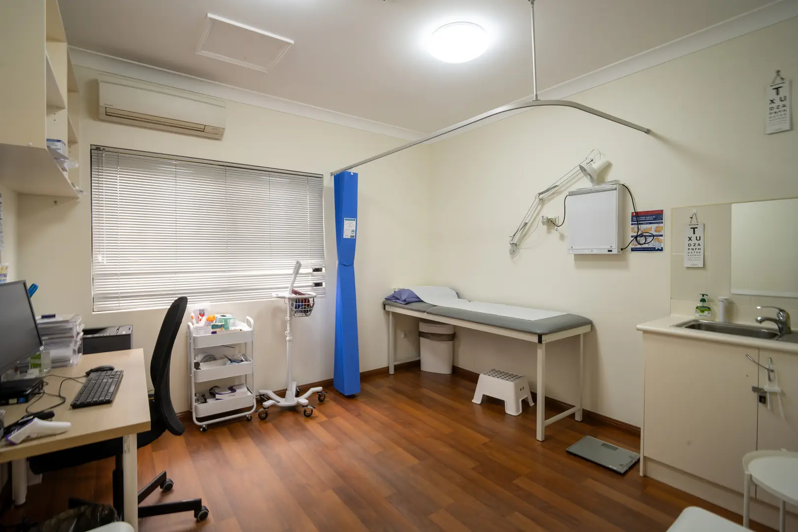 A treatment room prepared for a minor procedure at an SMSG centre.
