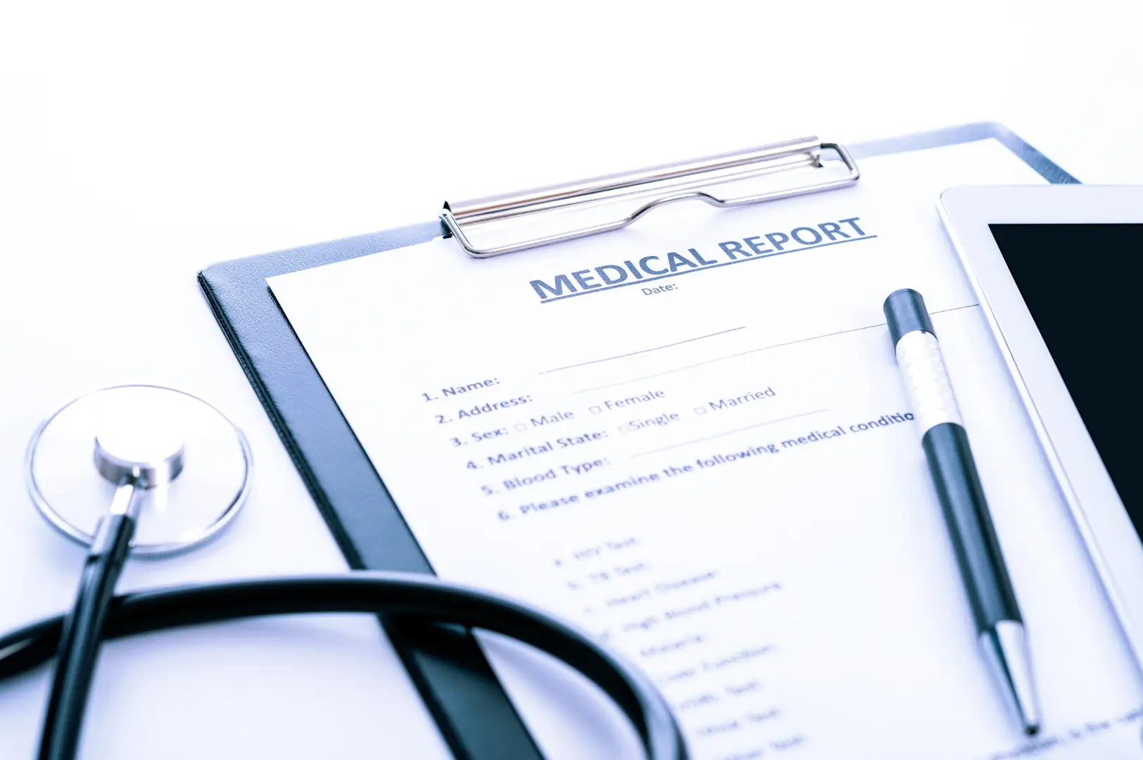 Equipment for a pre-employment or commercial medical.