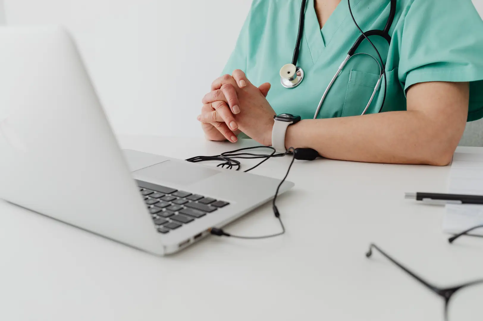 A patient joining a telehealth appointment from home.